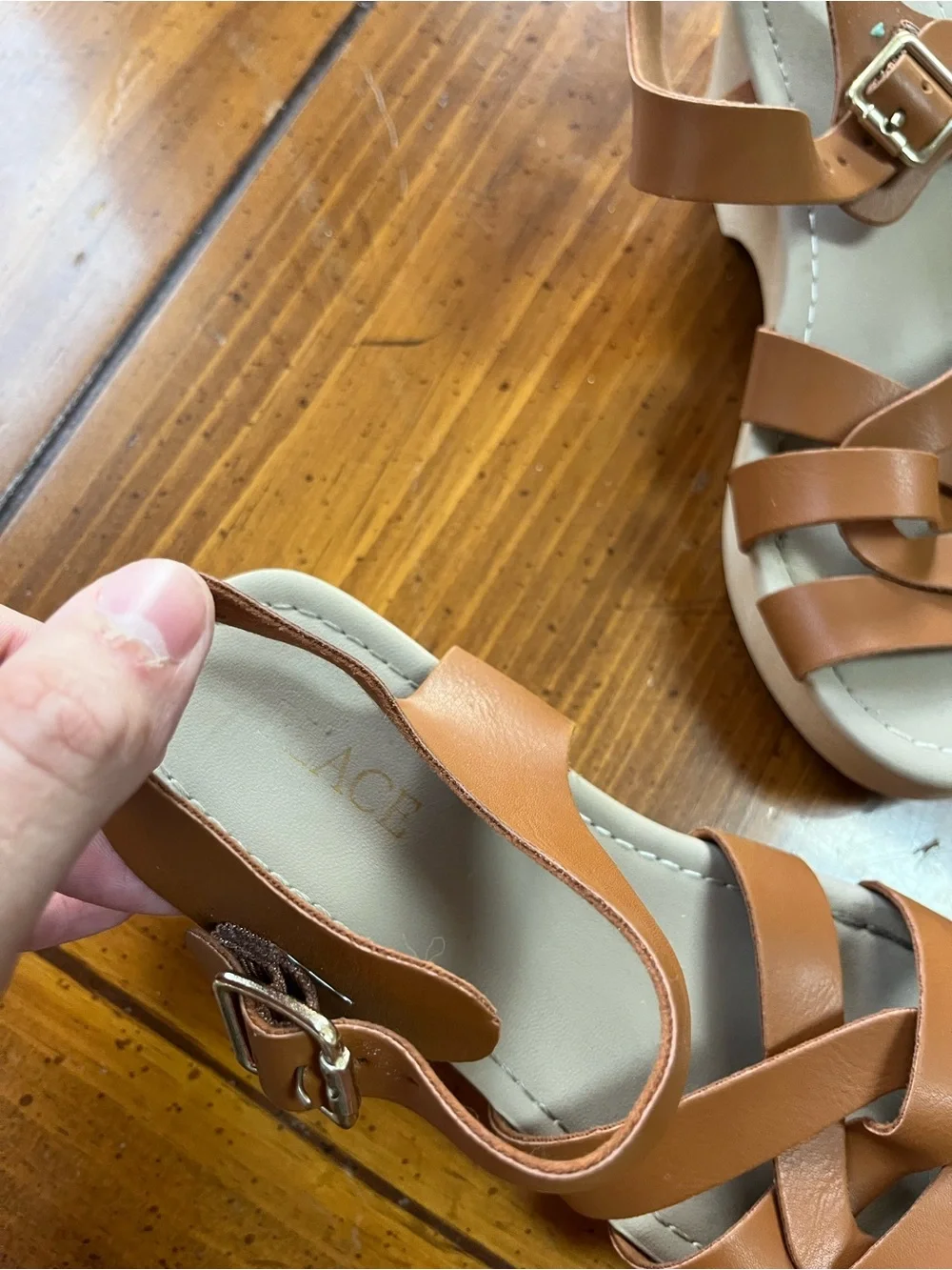 The Children's Place Brown Strappy Buckle Kids Sandals